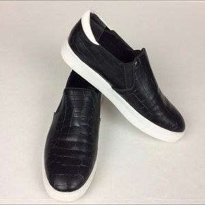 Sam Edelman Black Crocodile Sneakers
